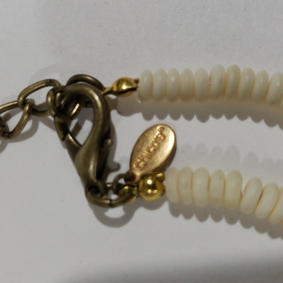 Chico's Gold tone & Cream Beaded Boho Long Necklace – Vintage-Inspired Jewelry - Picture 4 of 9